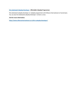 Hire dedicated Cakephp Developer - Affordable Cakephp Programmer