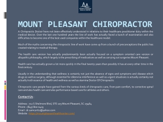 Mount Pleasant Chiropractor