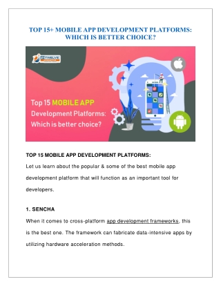 Top 15  Mobile App Development Platforms in 2020
