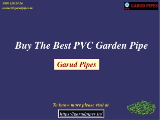 Buy The Best PVC Garden Pipe