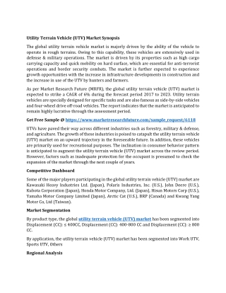 Utility Terrain Vehicle (UTV) Market