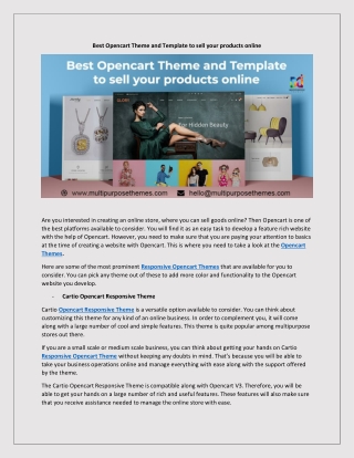 Best Opencart theme and template to sell your products online