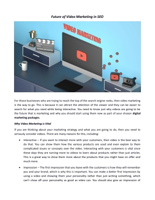 Future of Video Marketing in SEO