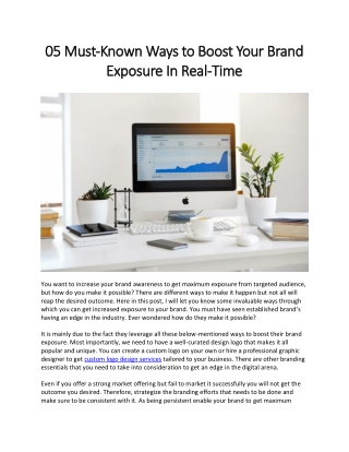 05 Must-Known Ways to Boost Your Brand Exposure In Real-Time
