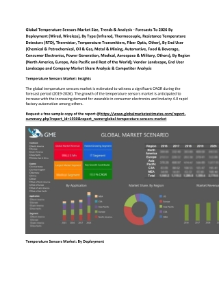 Global Temperature Sensors Market Size, Trends & Analysis - Forecasts To 2026