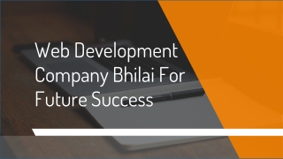 Web Development Company Bhilai For Future Success