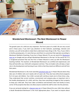Wonderland Montessori: The Best Montessori in Flower Mound