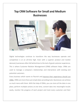 Top CRM Software for Small and Medium Businesses