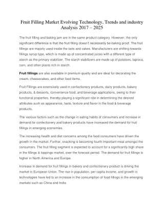 Fruit Filling Market Share