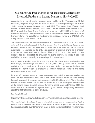 Forage Feed Market Size