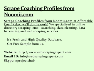 Scrape Coaching Profiles from Noomii.com