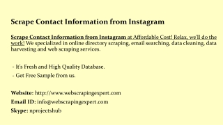 Scrape Contact Information from Instagram
