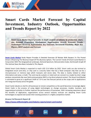 Smart Cards Market 2020 Global Industry Size, Share, Revenue, Business Growth, Demand And Applications