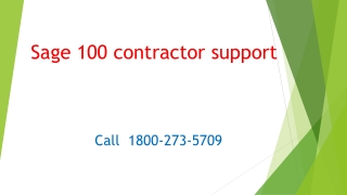 Sage 100 Contractor Support - 1(800) 273 5709