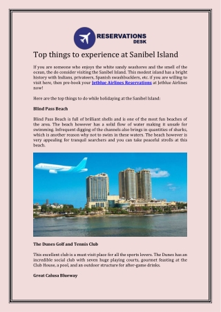 Top things to experience at Sanibel Island