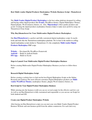 Launch your multi-vendor digital products marketplace website using ThemeForest Clone Script