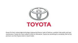 Toyota cars in Saudi Arabia
