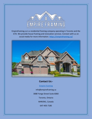 House Framing Service Toronto_Empireframing.ca