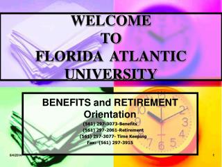 WELCOME TO FLORIDA ATLANTIC UNIVERSITY
