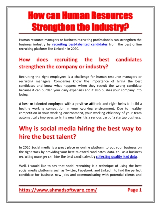 How can human resources strengthen the industry