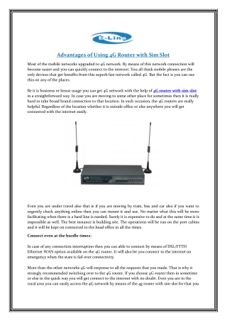 Advantages of Using 4G Router with Sim Slot