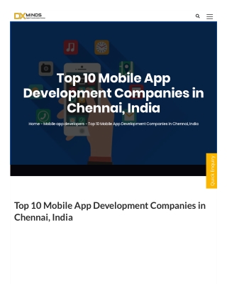 Top Mobile App Development Company in Chennai for ios & android app - DxMinds