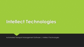 Automated Transport Management Software | Intellect Technologies