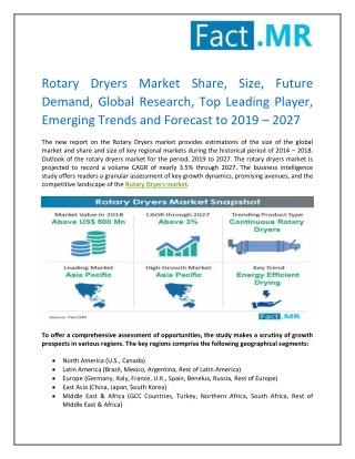 Rotary Dryers Market Forecast Insights, Share, Growth and Future Trends