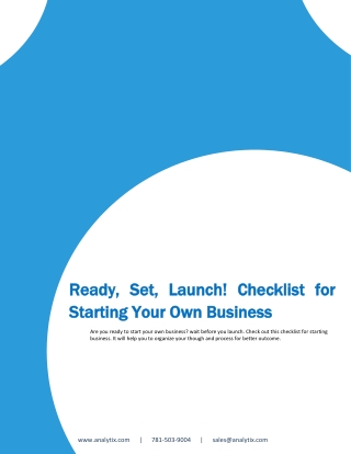 Ready, Set, Launch! Checklist for Starting Your Own Business