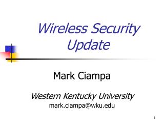 Wireless Security Update