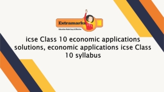 icse Class 10 economic applications solutions, economic applications icse Class 10 syllabus