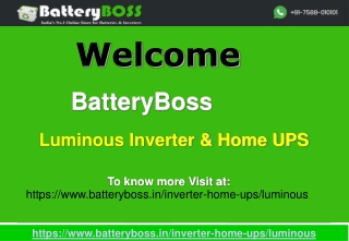 Buy Luminous Inverter Online- Batteryboss