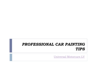 PROFESSIONAL CAR PAINTING TIPS