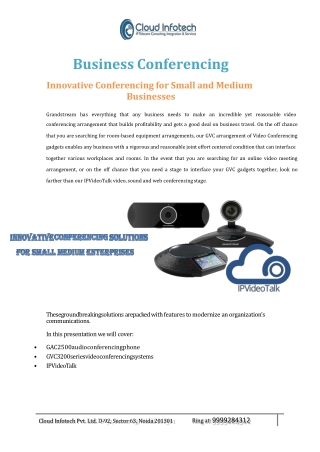 Revolutionar Business Conferencing Solutions | Cloud Infotech Pvt. Ltd.