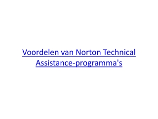 Voordelen van Norton Technical Assistance-programma's