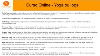 Curso Online - Yoga ou Ioga