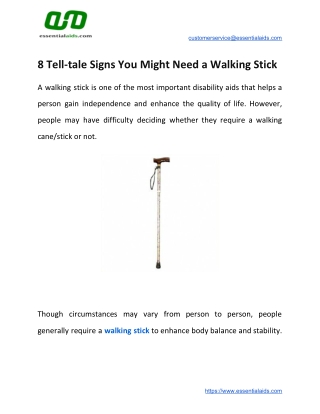 8 Tell-tale Signs You Might Need a Walking Stick