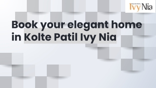 Book your elegant home in Kolte Patil Ivy Nia