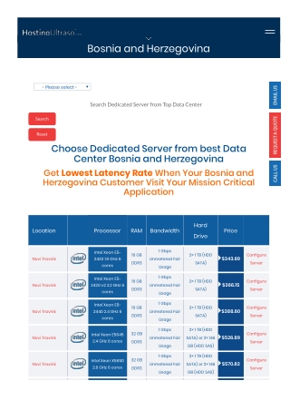 Dedicated Server Bosnia and Herzegovina