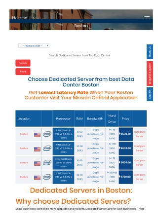 Dedicated Server in Boston