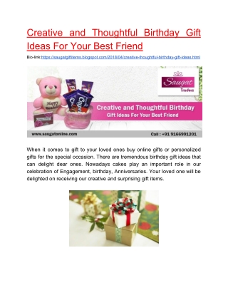 Creative and Thoughtful Birthday Gift Ideas For Your Best Friend