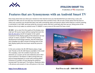 Features that are Synonymous with an Android Smart TV