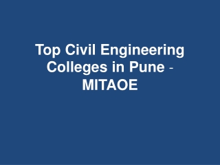 Top Civil Engineering Colleges in Pune - MITAOE