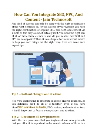 How Can You Integrate SEO, PPC, And Content - Jain Technosoft