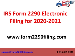 IRS Form 2290 Electronic Filing | E File Form 2290 | IRS 2290 E file