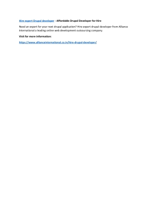 Hire expert Drupal developer - Affordable Drupal Developer for Hire