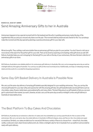 Same day and Midnight Anniversary gift delivery in Australia