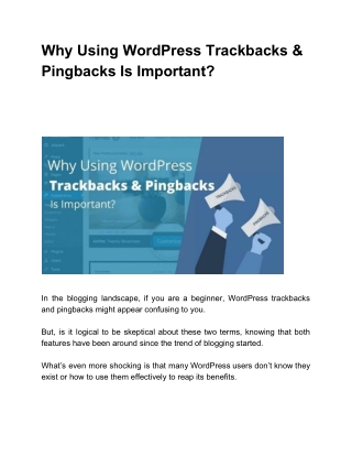 Why Using WordPress Trackbacks & Pingbacks Is Important?