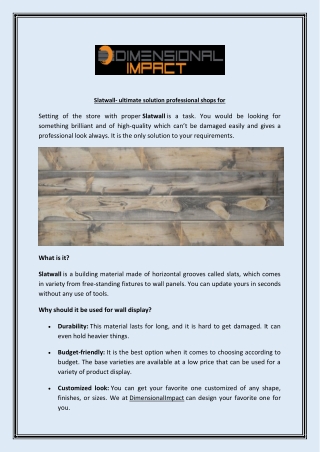 Slatwall- ultimate solution professional shops for