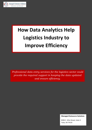How Data Analytics Help Logistics Industry to Improve Efficiency